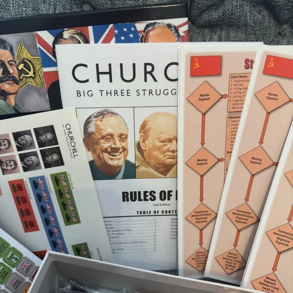 Churchill - Big Three Struggle for Peace (open, unpunched, cards sealed) GMT - Picture 12 of 14